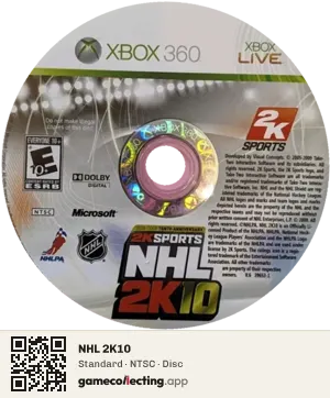 NHL 2K10 Xbox 360, NTSC disc