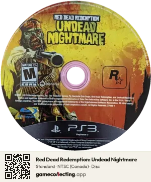 Red Dead Redemption: Undead Nightmare PlayStation 3, NTSC disc