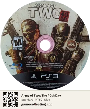 Army of Two: The 40th Day PlayStation 3, NTSC disc
