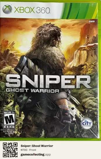Sniper: Ghost Warrior Xbox 360, NTSC box front