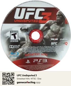 UFC Undisputed 3 PlayStation 3, NTSC disc