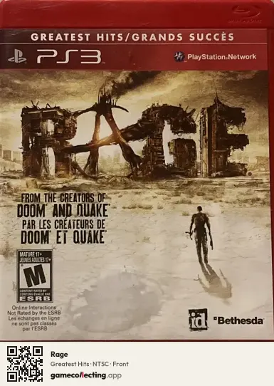 Rage PlayStation 3, NTSC box front