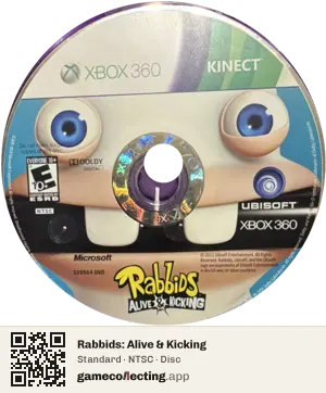 Rabbids: Alive & Kicking Xbox 360, NTSC disc