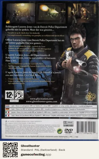 Ghosthunter PlayStation 2, Switzerland box back