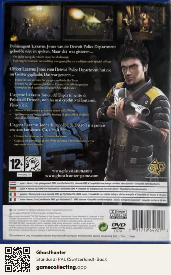 Ghosthunter PlayStation 2, Switzerland box back