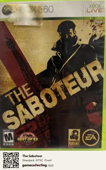 The Saboteur Xbox 360, NTSC box front