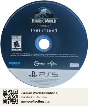 Jurassic World Evolution 3 PlayStation 5, NTSC disc