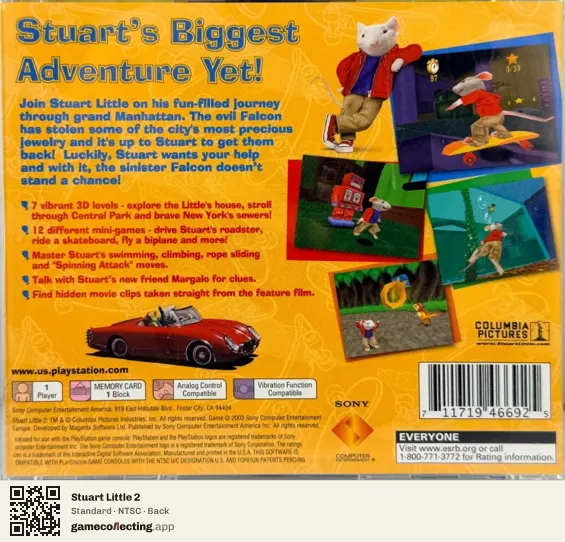 Stuart Little 2 PlayStation, NTSC box back