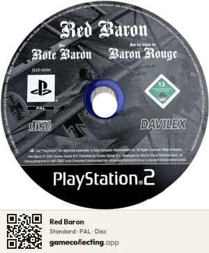 Red Baron PlayStation 2, PAL disc