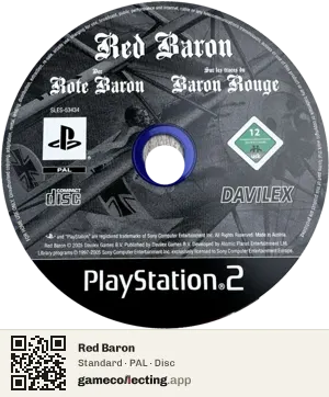 Red Baron PlayStation 2, PAL disc
