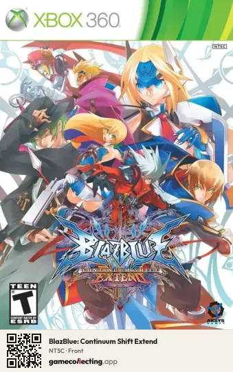BlazBlue: Continuum Shift Extend Xbox 360, NTSC box front
