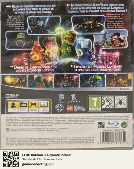 LEGO Batman 3: Beyond Gotham PlayStation 3, France box back