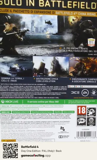 Battlefield 4 Xbox 360, Italy box back