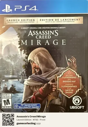 Assassin's Creed Mirage PlayStation 4, NTSC box front