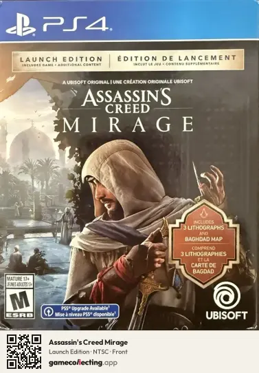 Assassin's Creed Mirage PlayStation 4, NTSC box front