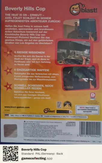 Beverly Hills Cop PlayStation 2, Germany box back