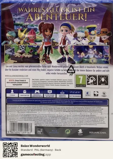 Balan Wonderworld PlayStation 4, Germany box back