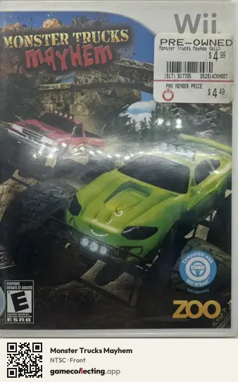 Monster Trucks Mayhem Nintendo Wii, NTSC box front