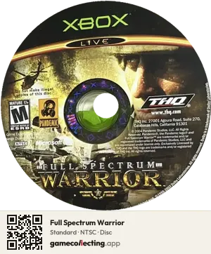 Full Spectrum Warrior Xbox, NTSC disc