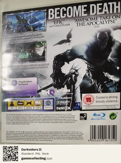 Darksiders II PlayStation 3, PAL box back