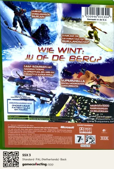 SSX 3 Xbox, Netherlands box back