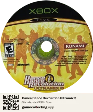 Dance Dance Revolution Ultramix 3 Xbox, NTSC disc