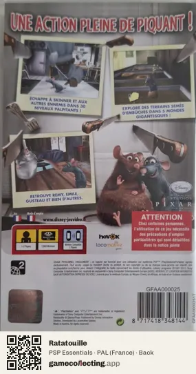 Ratatouille PlayStation Portable, France box back