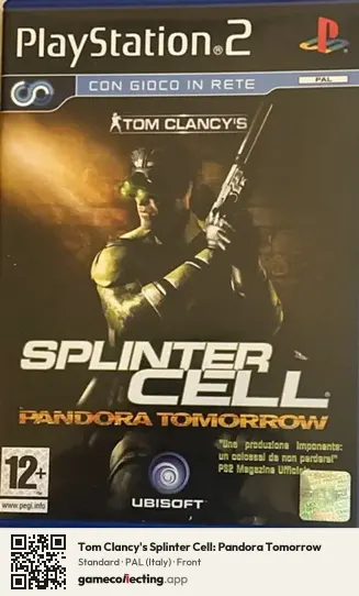 Tom Clancy's Splinter Cell: Pandora Tomorrow PlayStation 2, Italy box front
