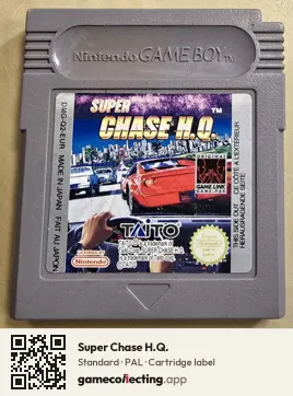 Super Chase H.Q. Game Boy, PAL cartridge label