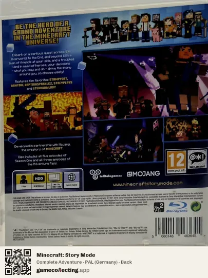 Minecraft: Story Mode PlayStation 3, Germany box back