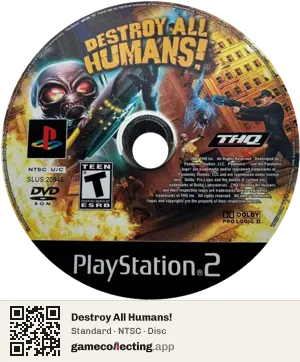 Destroy All Humans! PlayStation 2, NTSC disc
