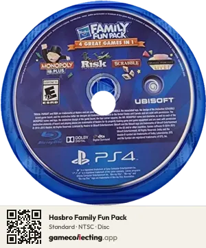 Hasbro Family Fun Pack PlayStation 4, NTSC disc