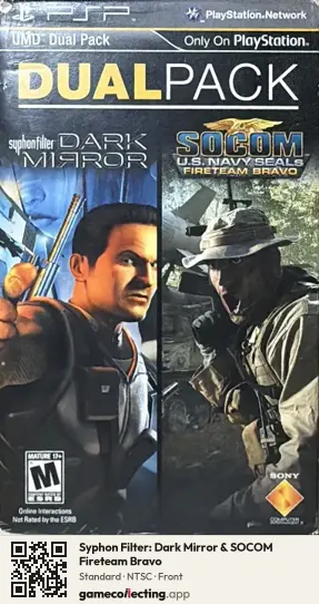 Syphon Filter: Dark Mirror & SOCOM Fireteam Bravo PlayStation Portable, NTSC box front