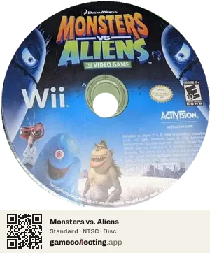 Monsters vs. Aliens Nintendo Wii, NTSC disc