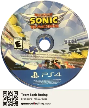 Team Sonic Racing PlayStation 4, NTSC disc