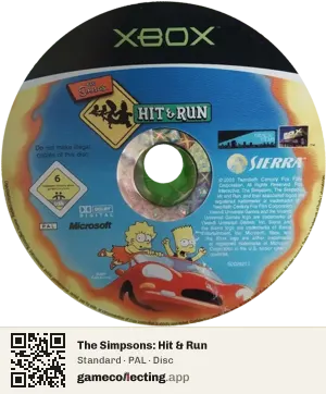 The Simpsons: Hit & Run Xbox, PAL disc