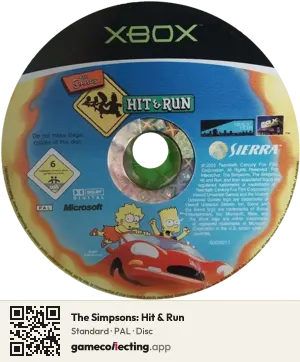 The Simpsons: Hit & Run Xbox, PAL disc