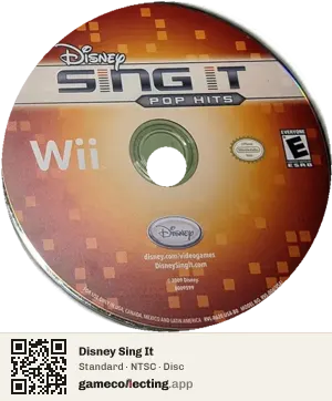 Disney Sing It Nintendo Wii, NTSC disc