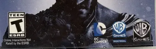 Batman: Arkham Origins, the ESRB box on its front