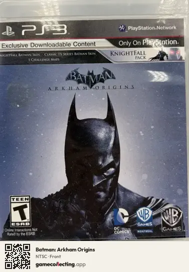 Batman: Arkham Origins PlayStation 3, NTSC box front
