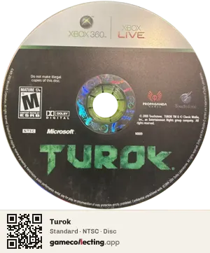 Turok Xbox 360, NTSC disc