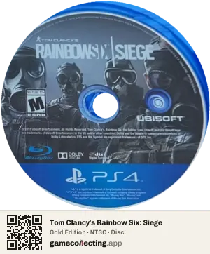 Tom Clancy's Rainbow Six: Siege PlayStation 4, NTSC disc