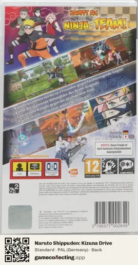 Naruto Shippuden: Kizuna Drive PlayStation Portable, Germany box back
