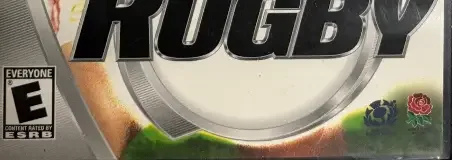 Rugby, the ESRB box on its front