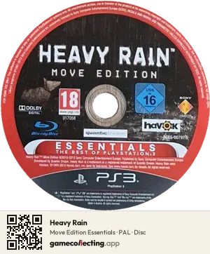 Heavy Rain PlayStation 3, PAL disc