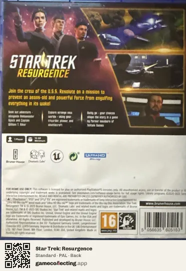 Star Trek: Resurgence PlayStation 5, PAL box back