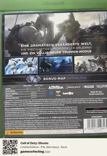Call of Duty: Ghosts Xbox One, Germany box back
