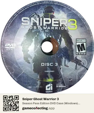 Sniper Ghost Warrior 3 Computer, NTSC disc