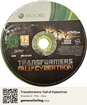 Transformers: Fall of Cybertron Xbox 360, PAL disc