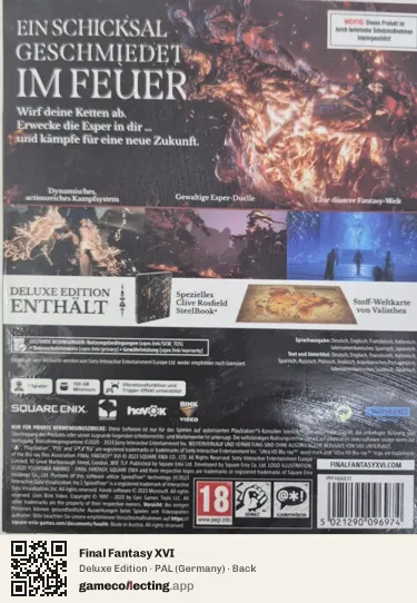 Final Fantasy XVI PlayStation 5, Germany box back